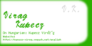 virag kupecz business card